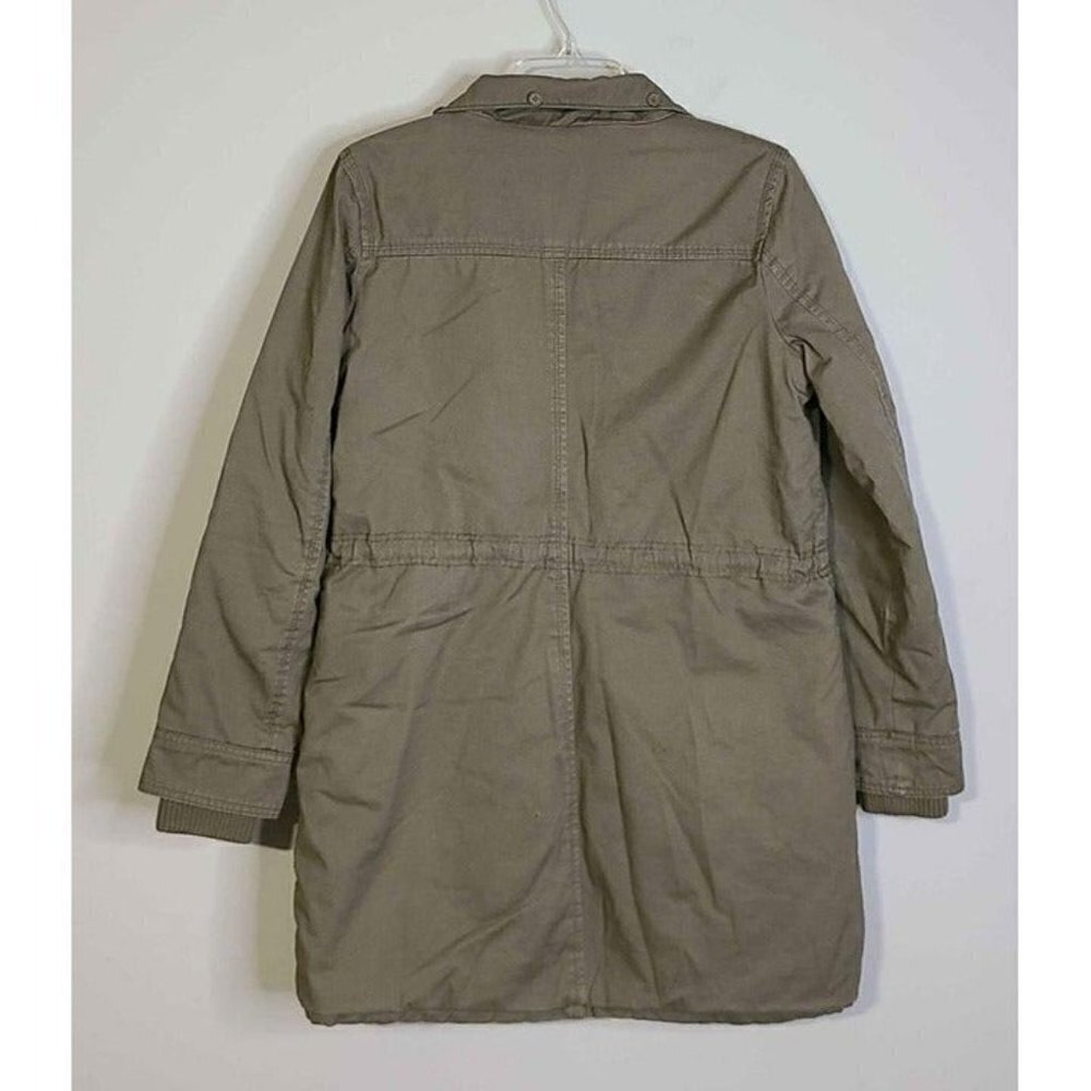 Me Jane Button & Zip Front Cargo Military Quilted Lined Gray Coat Size Lg - Picture 3 of 3